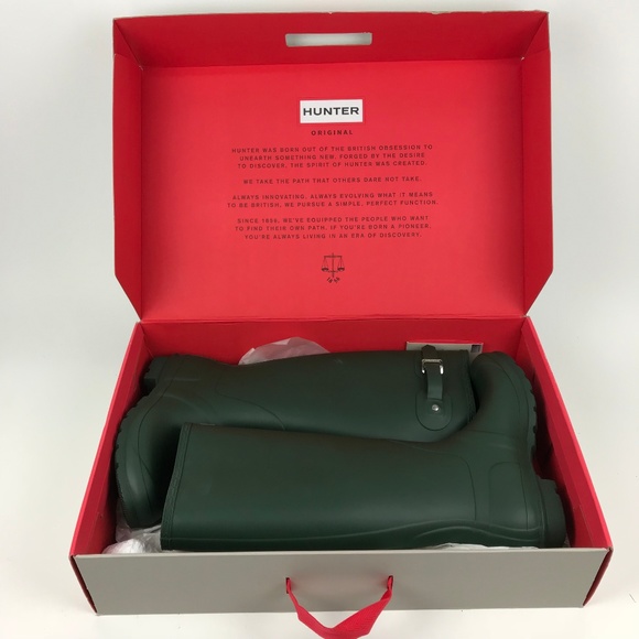 New HUNTER Original Tall Wellies Rain Boots Green - Picture 2 of 7